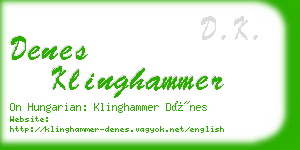 denes klinghammer business card